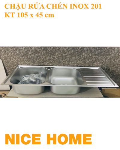 chậu rửa chén inox 201 KT 105 x 45
