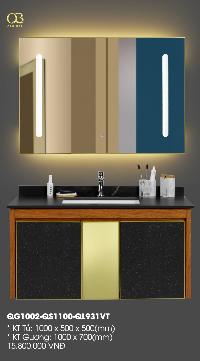 LAVABO TỦ QB QG1001-QS1100-QL930V CABINET THỦY TINH KHÁNG KHUẨN Xem mẫu Lavabo tủ QB 1