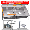 CHẬU RỬA CHÉN INOX 304 CANZON KT 100X50 CM tặng vòi rút bình xà bông 1200x1200