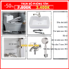 Combo 3.400K 7 món Bồn cầu, lavabo đặt bàn, vòi sen lạnh tăng áp