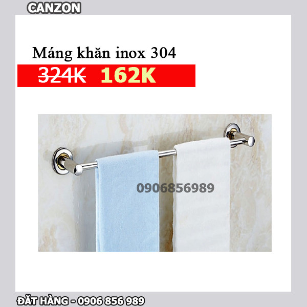 Máng khăn đơn inox 304