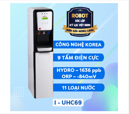 MÁY LỌC NƯỚC ION KIỀM NÓNG LẠNH ROBOT I-UHC69