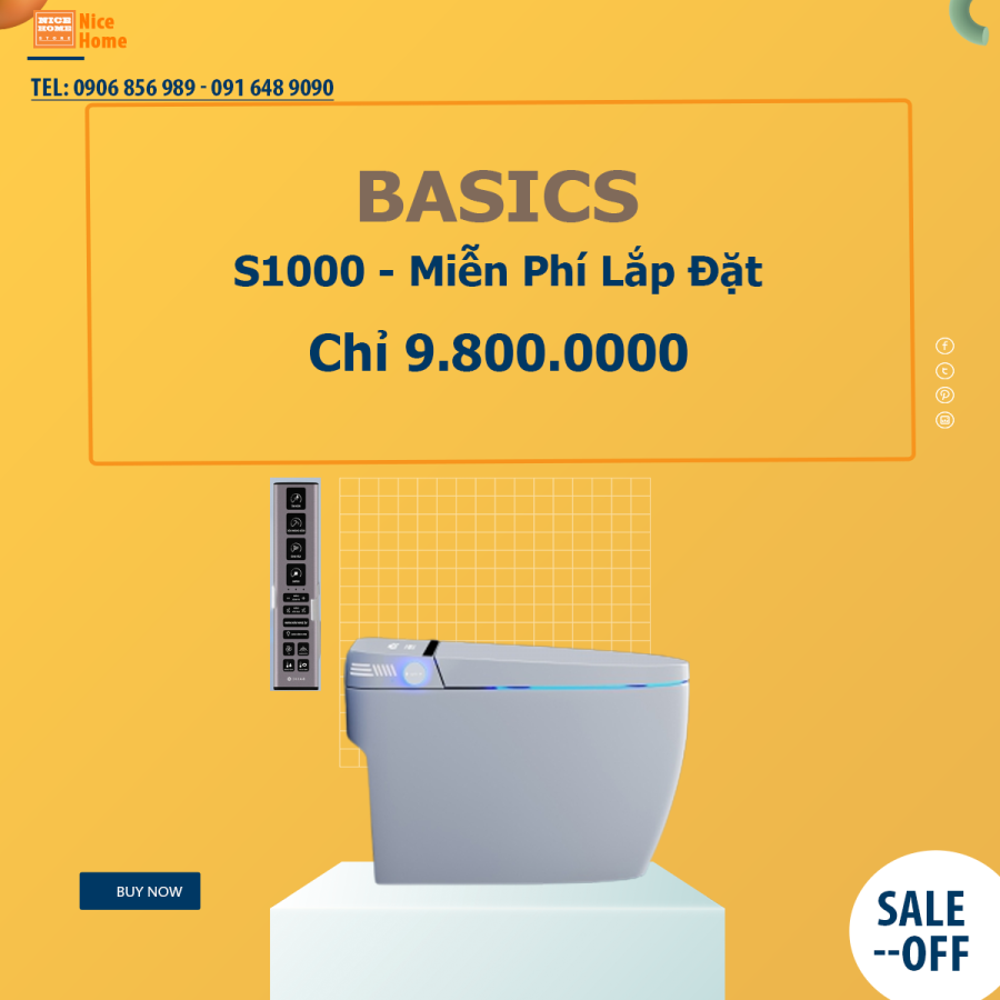 bồn cầu basic s1000 bồn cầu thông minh điện từ