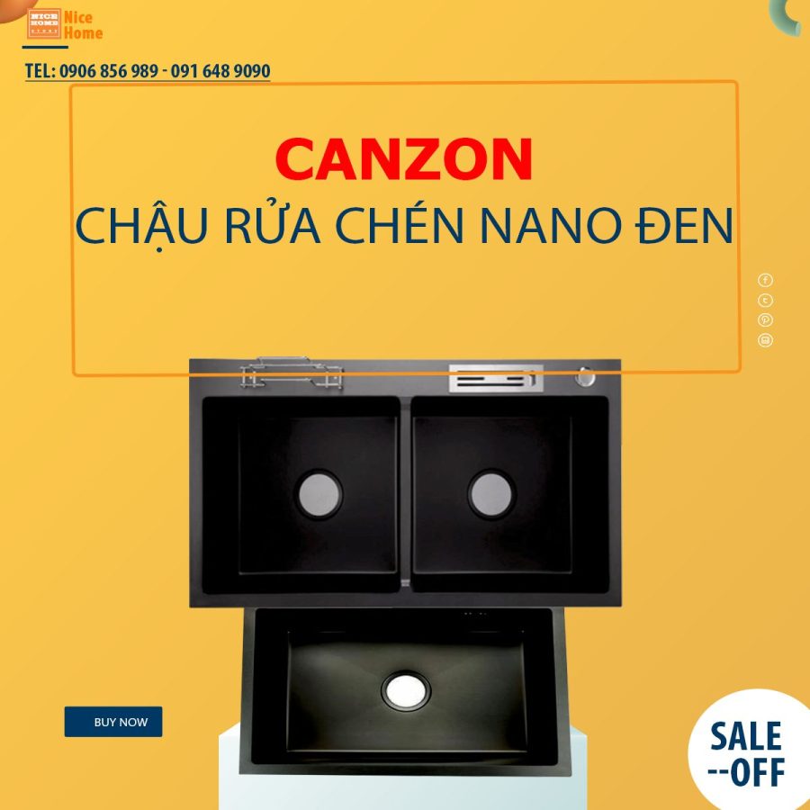 Chậu rửa chén Nano - màu đen