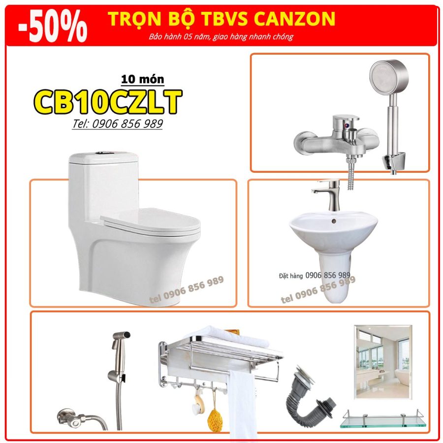 Combo Thiết bị vệ sinh Trọn bộ phòng tắm Giá tốt CB10CZLT