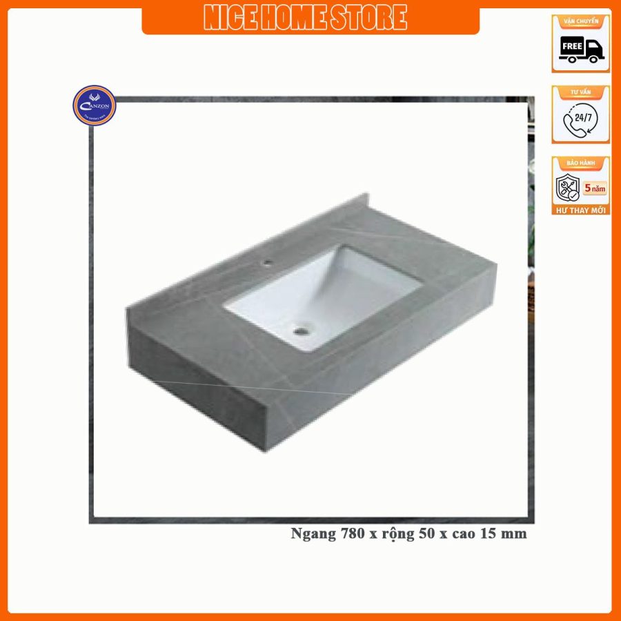 bàn đá lavabo BD01X canzon màu xám